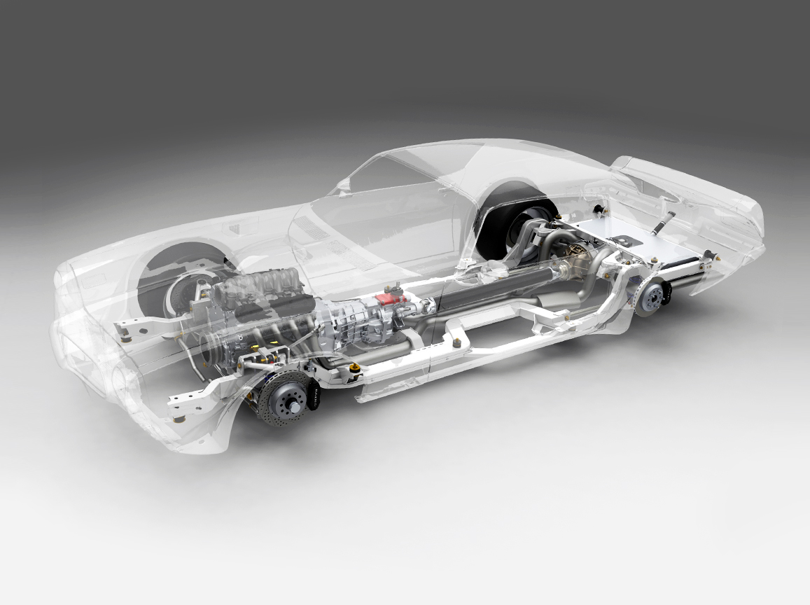 Roadster Shop performance chassis integrated into a classic muscle car